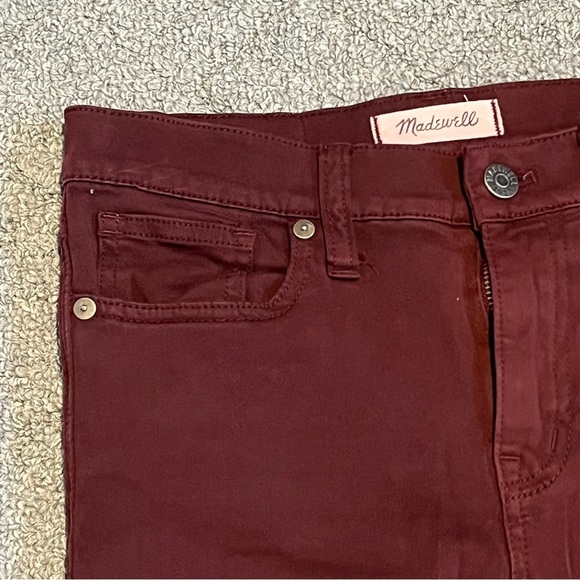 Madewell Jeans Womens 25 Burgundy 9" High Rise Skinny Pants Stretch Lightweight - Picture 5 of 10